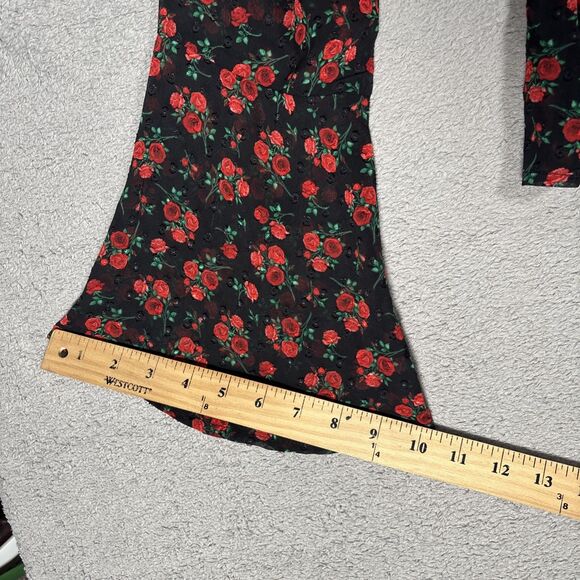 Mi Ami Francescas Top Size L Babydoll Rose Sheer Whimsigoth Dark Fairy Witchy - Picture 12 of 14